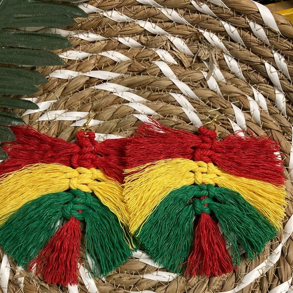 Handcrafted Macrame Feathered Earrings Multiple Colors - Picture 6 of 10